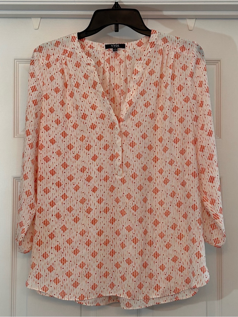 NYDJ The Perfect Blouse 3/4 Sleeves Size S